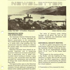 GCHS Newsletter No. 1 First Issue March 15, 1984