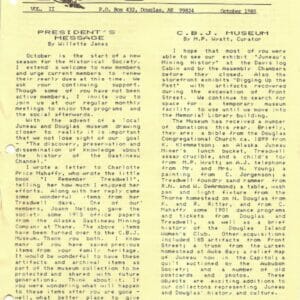 GCHS Newsletter Vol. II October 1985