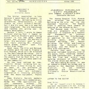 GCHS Newsletter Vol. III No. 1 Winter 1986