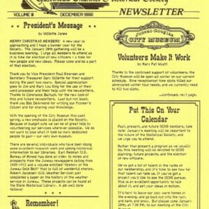 GCHS Newsletter Vol. III No. 3 December1986