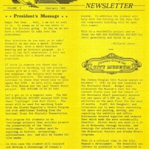 GCHS Newsletter Vol. V February 1988