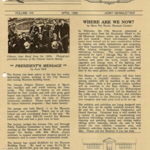 GCHS/JDCM Joint Newsletter Vol. VIII April 1989
