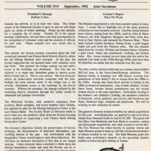 GCHS/JDCM Joint Newsletter Vol. XVI September 1992