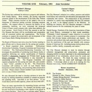 GCHS/JDCM Joint Newsletter Vol. XVII February 1993
