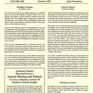 GCHS/JDCM Joint Newsletter Vol. XIX October 1993