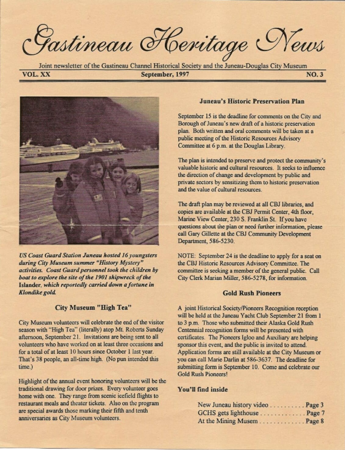 GHN – Joint Newsletter of GCHS/JDCM Vol. XX, No. 3 September, 1997